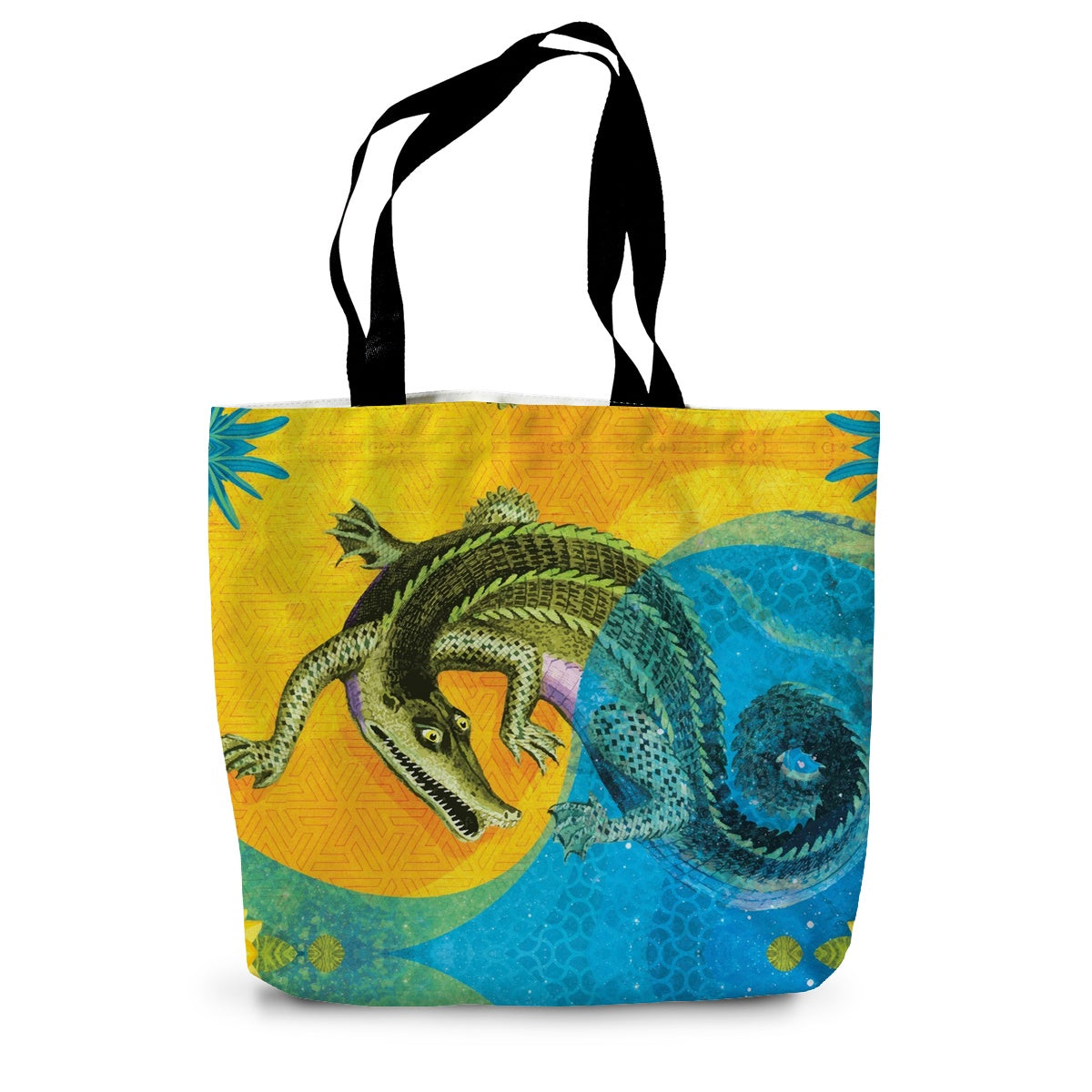 Africa Dreaming Crocodile Canvas Tote Bag