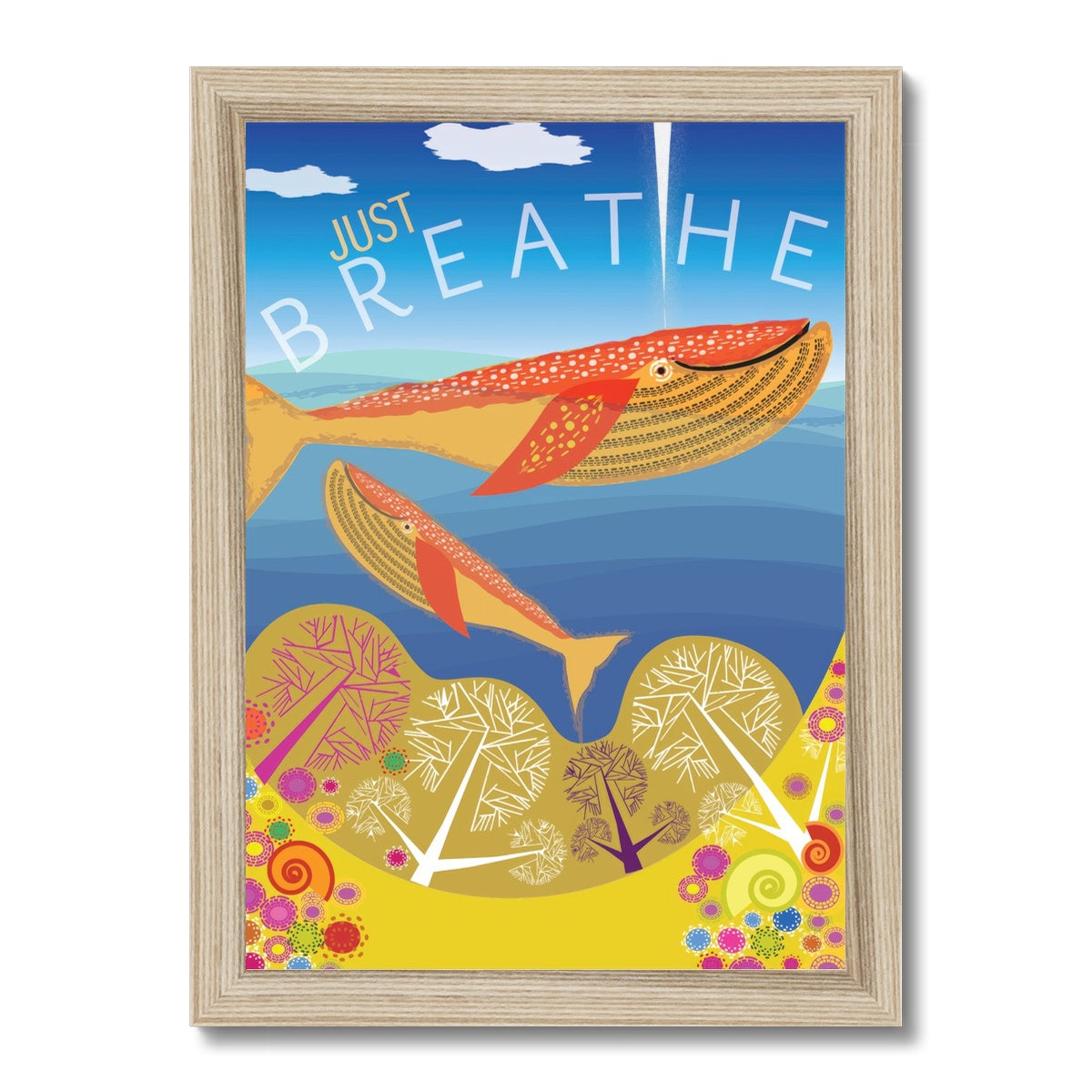 Just Breathe: Mindfulness Framed Print