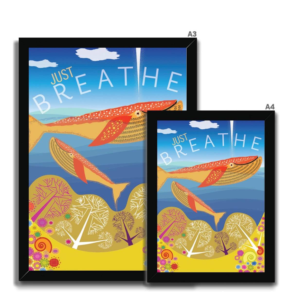 Just Breathe: Mindfulness Framed Print