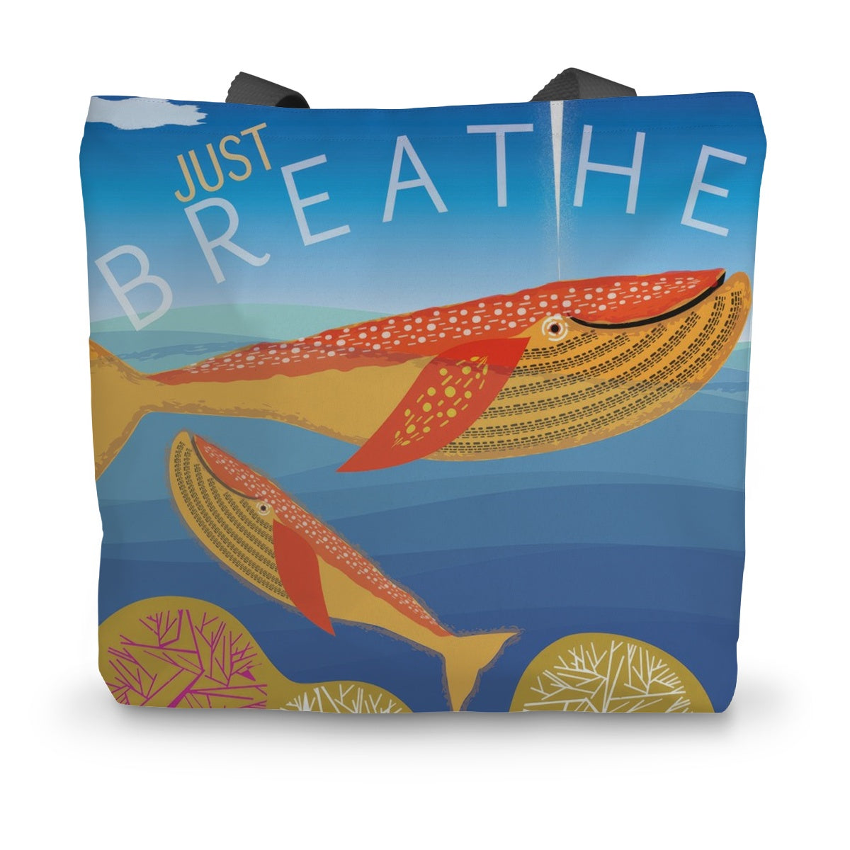 Just Breathe: Mindfulness Canvas Tote Bag