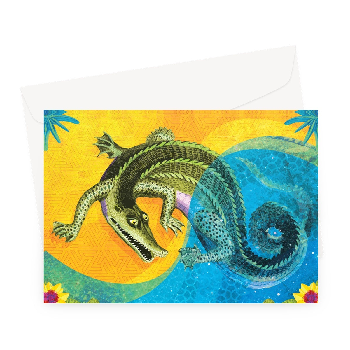 Africa Dreaming Crocodile Greeting Card