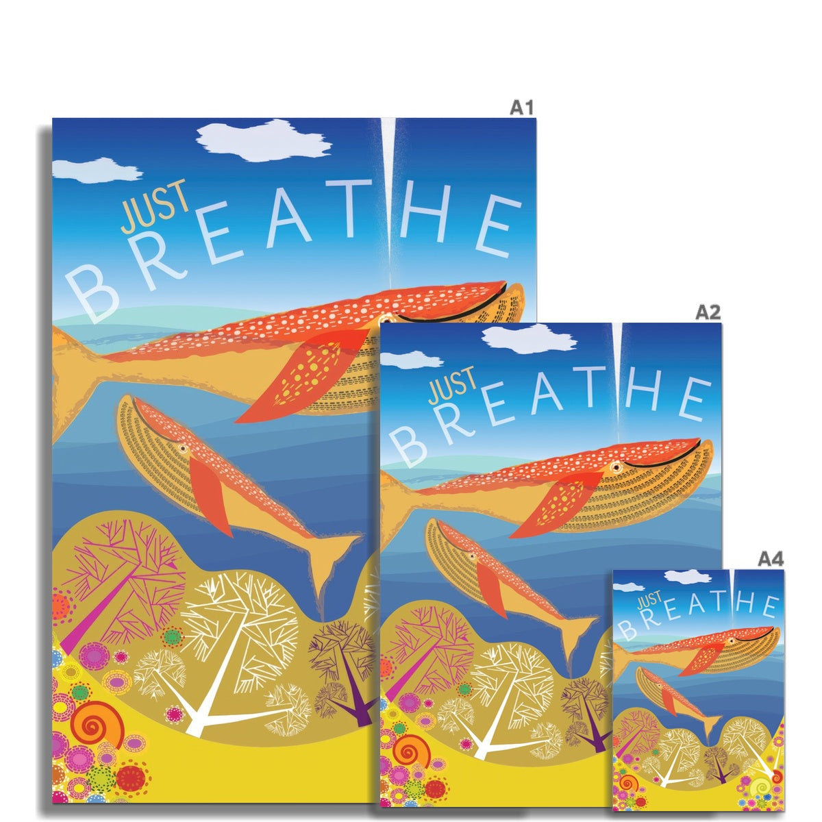 Just Breathe: Mindfulness Wall Art Poster