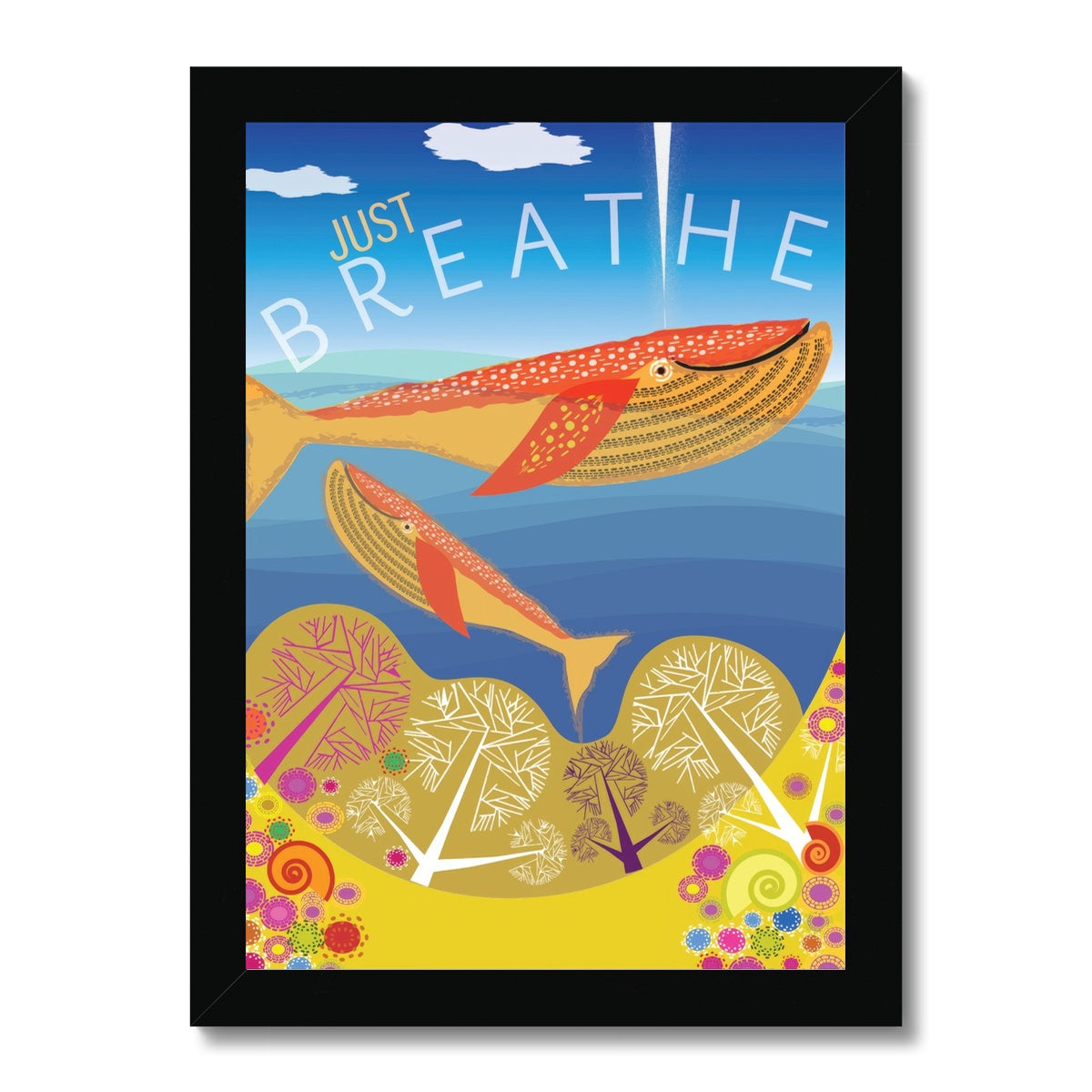 Just Breathe: Mindfulness Framed Print