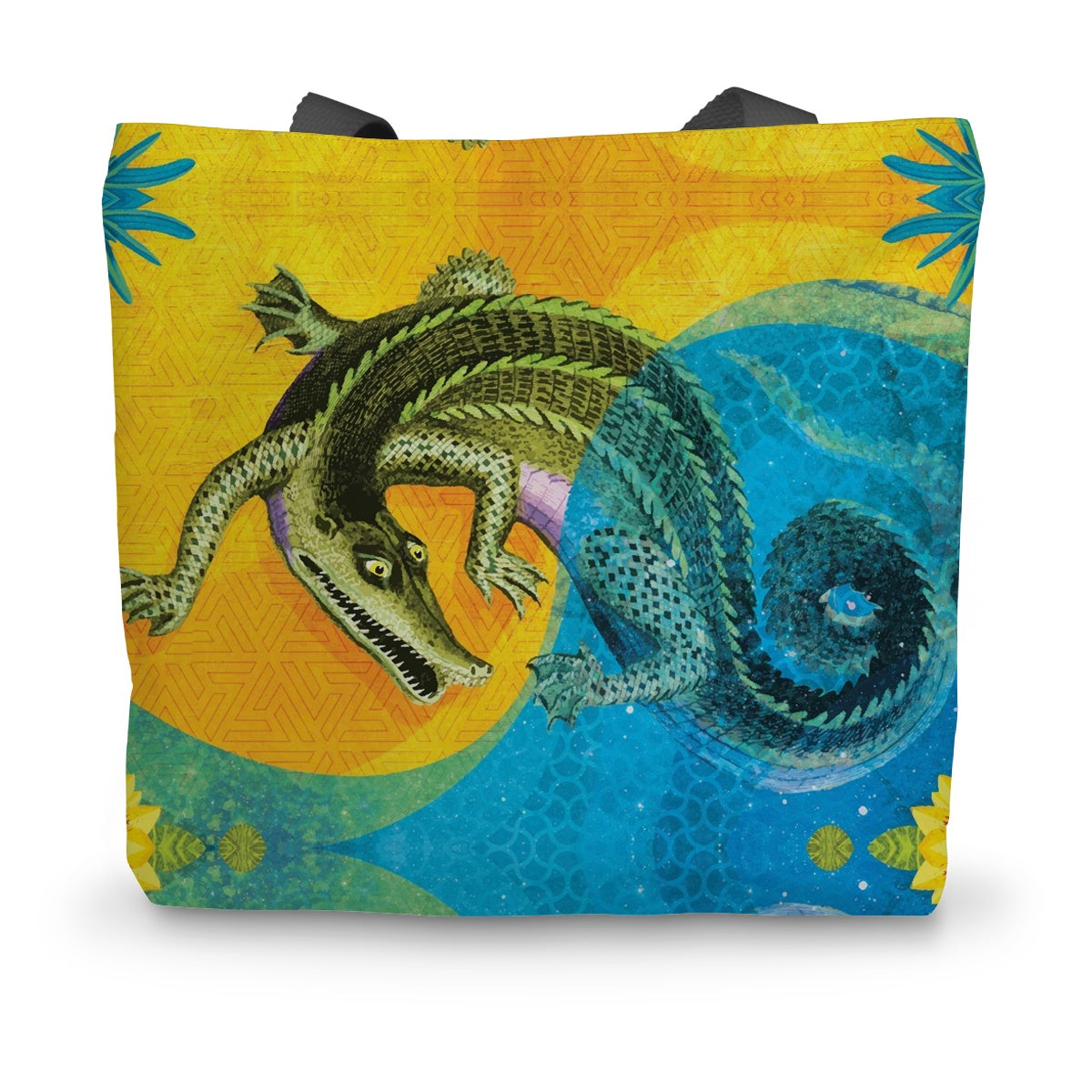 Africa Dreaming Crocodile Canvas Tote Bag