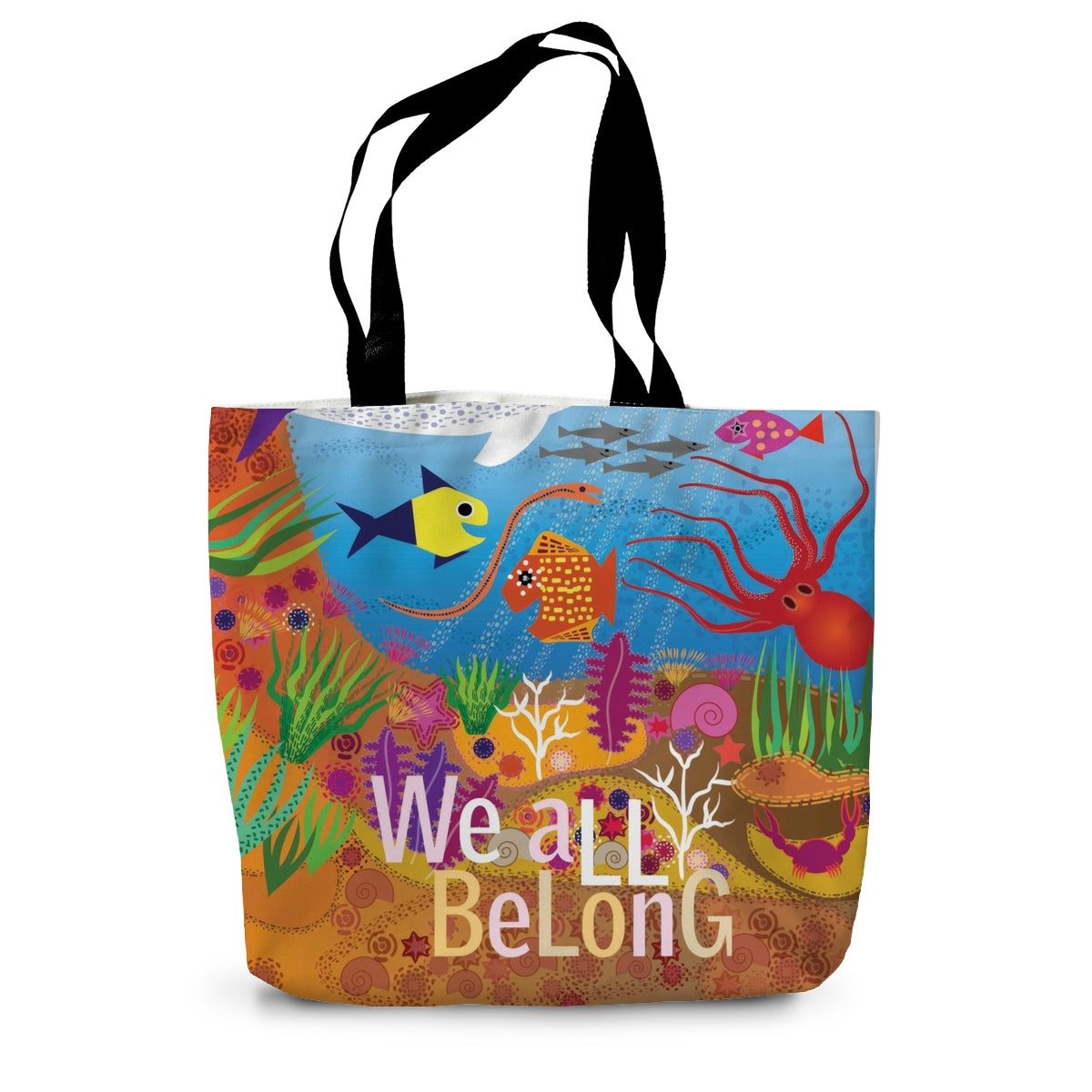 We All Belong: Mindfulness Canvas Tote Bag