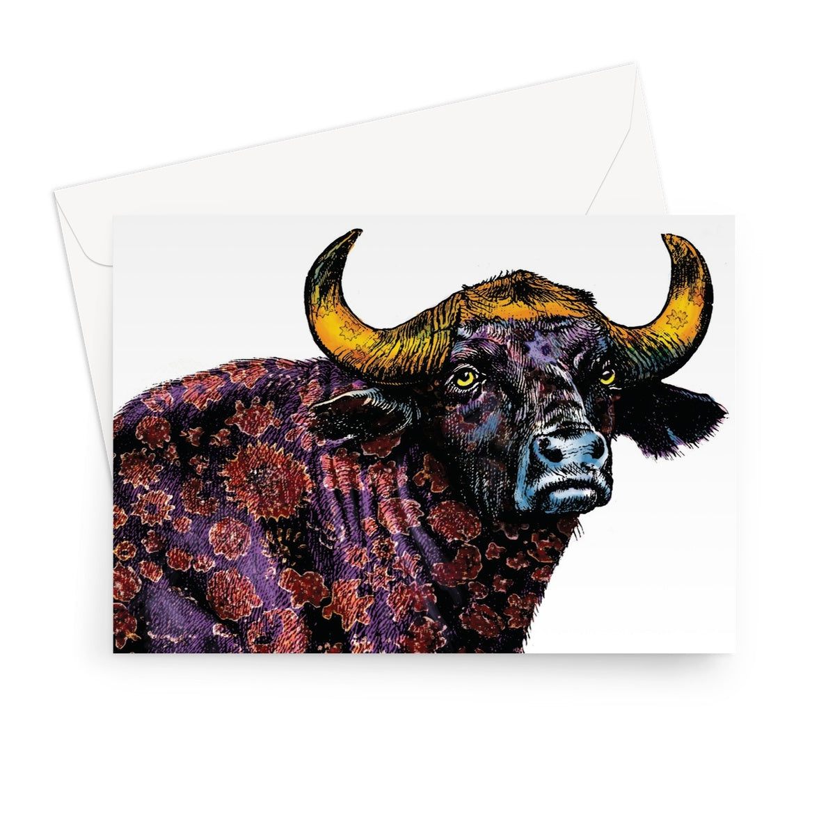 African Buffalo Classic Greeting Card