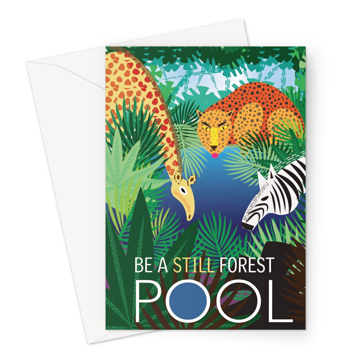 Still Forest Pool: Mindfulness Greeting Card