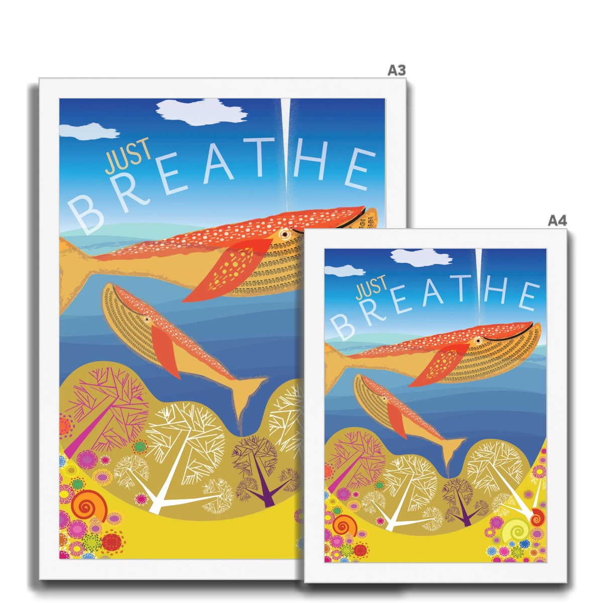 Just Breathe: Mindfulness Framed Print