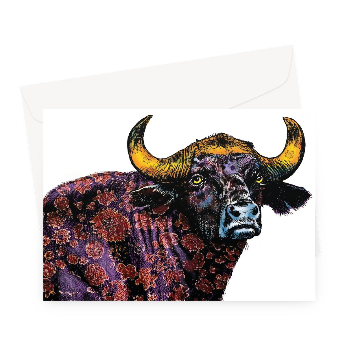 African Buffalo Classic Greeting Card