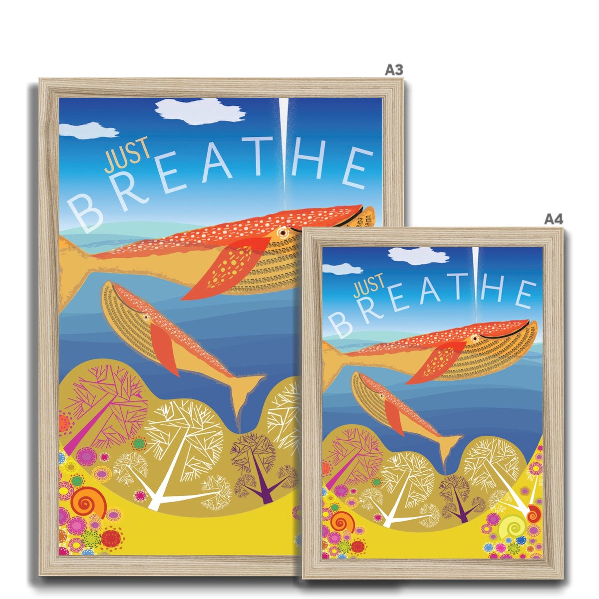 Just Breathe: Mindfulness Framed Print