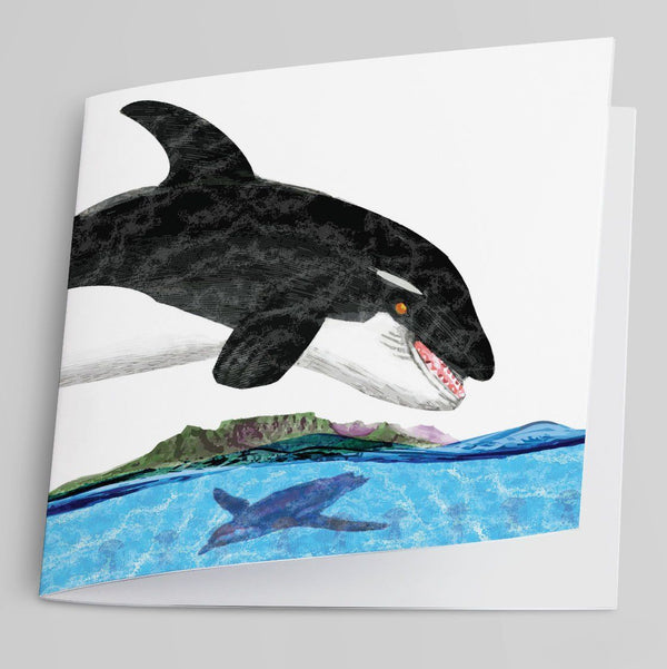 Leaping Orca Greeting Card-Greeting Card-Tony Pinchuck-Tony Pinchuck