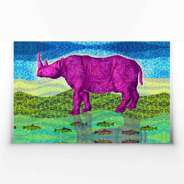 Magenta Rhino Canvas Print-Wall Art-Tony Pinchuck-Large (130 x 80 cm/ 52 x 32 in)-Tony Pinchuck