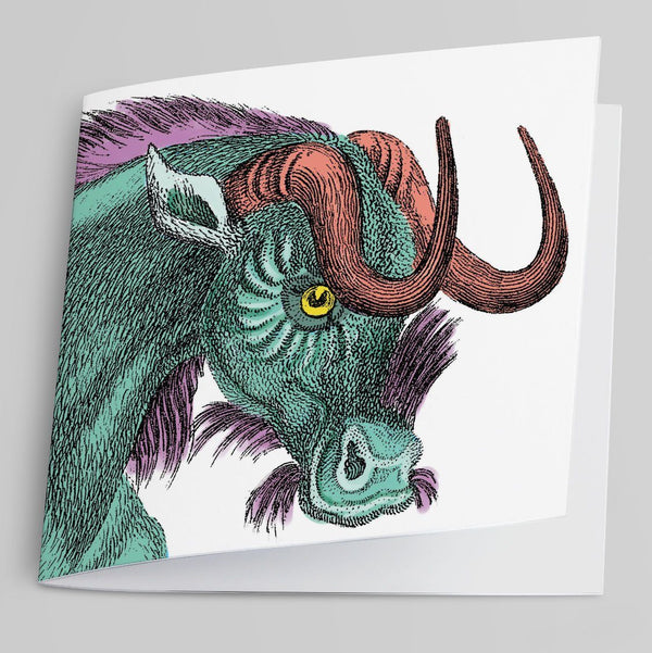Wildebeest Greeting Card-Greeting Card-Tony Pinchuck-Tony Pinchuck
